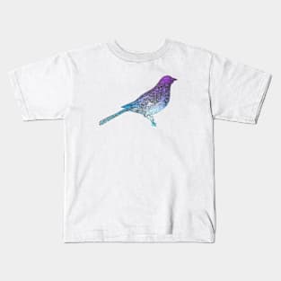 Gorgeous sitting vintage bird illustration with watercolour effect Kids T-Shirt